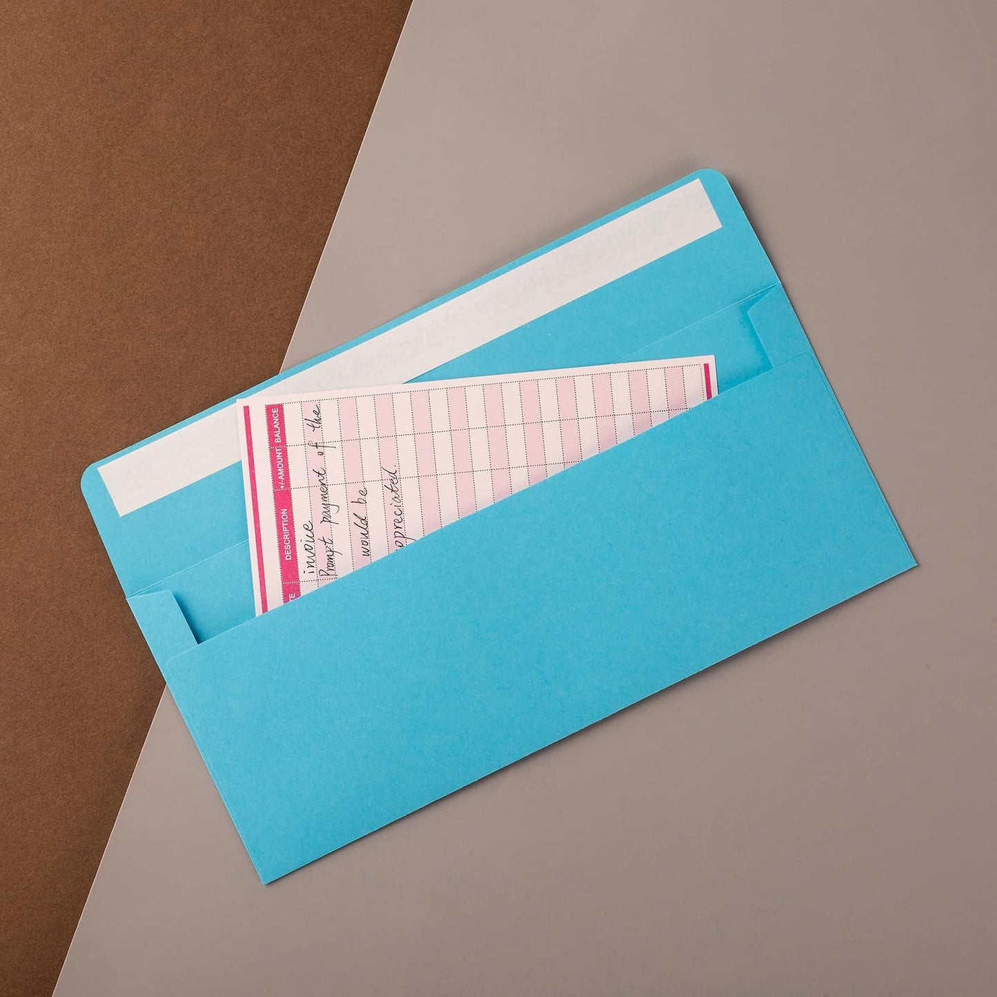 100 Pack Colorful #10 Business Envelopes Self Seal Standard Envelopes for Office Checks, Business, Letter Mailing Invoices, 4.13 x 9.49 Inches (Brown)