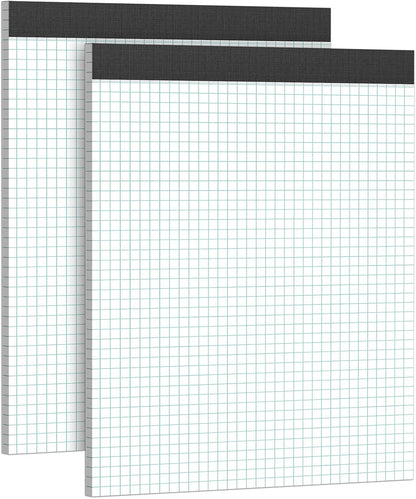 AILZFEI Graph Paper Notebook 8.5 x 11 Grid Paper Pad Quad Ruled, 2 Pack, 30 Sheets per Pad, White, 4x4 (4 Squares per inch), Easy-Tear Perforations, 8.5"x11" Quad Ruled Grid Paper Pad