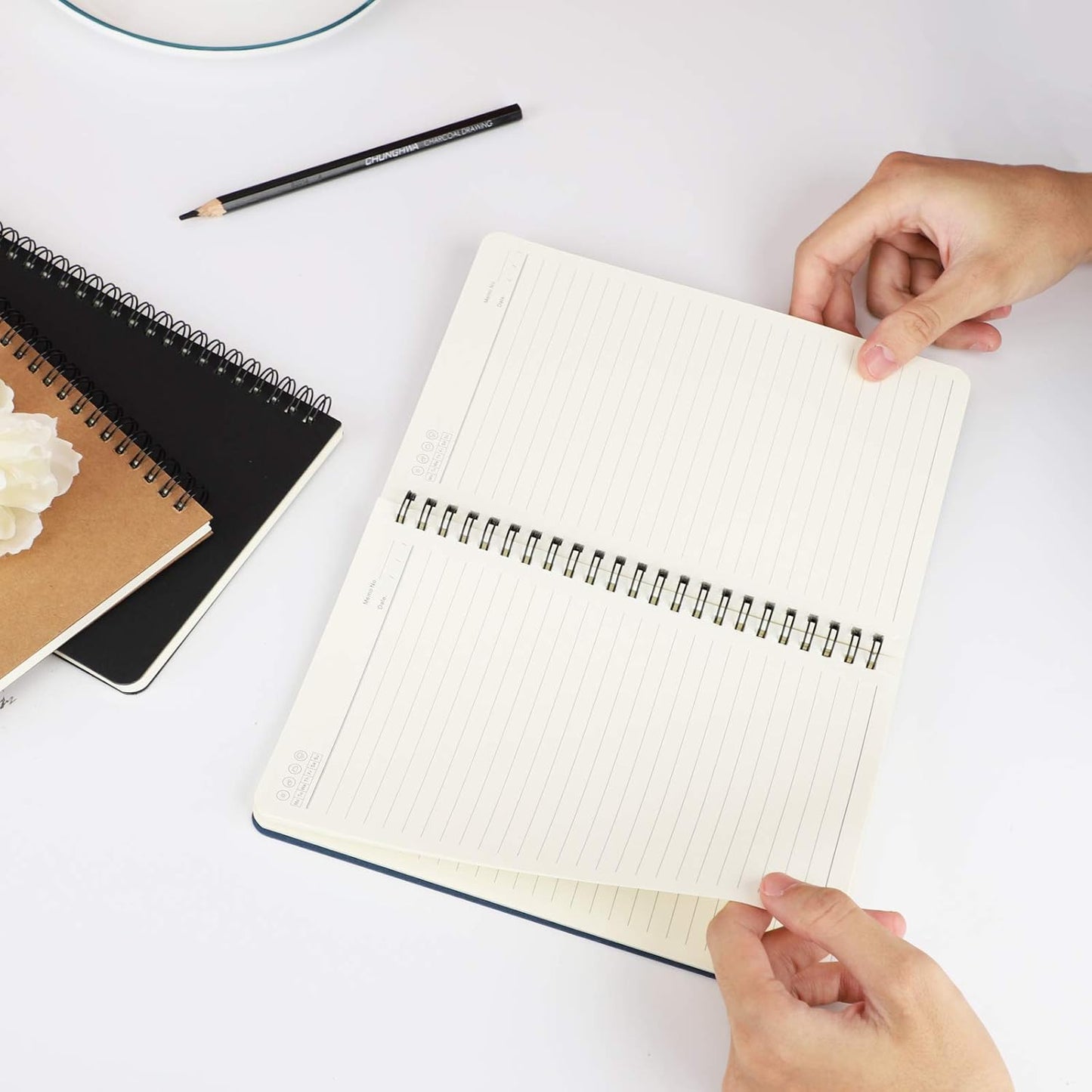 EUSOAR Spiral Lined Notebook, A5 3packs 5.5"X8.3" 120 Pages Lined Travel Notebooks Journal, Memo Notepad Sketchbook, Students College Office Business Diary Ruled Spiral Book Journal-3Colors Covers