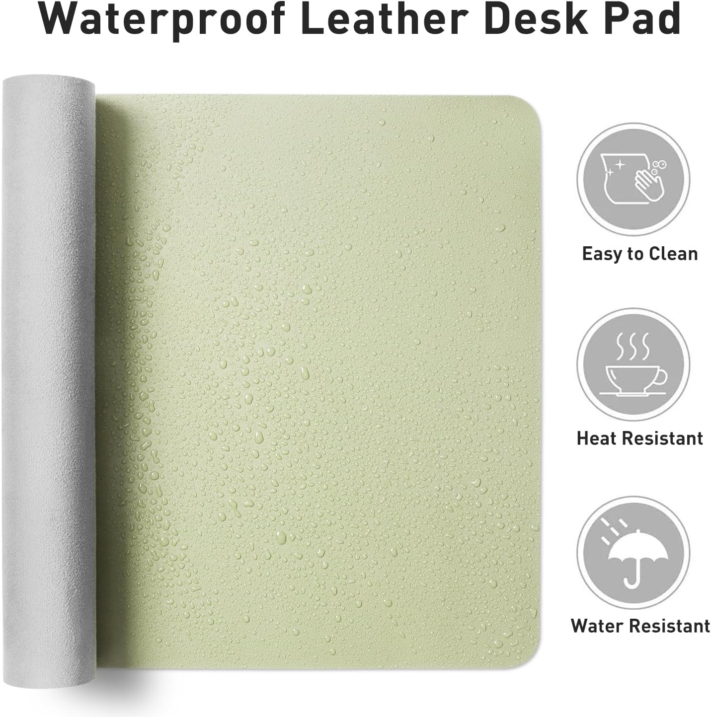 Aothia Leather Office Desk Pad Protector, Non-Slip PU Leather Desk Blotter, Waterproof Laptop Writing Mouse Pad for Office and Home, Black, 31.5" x 15.7" - Colors A