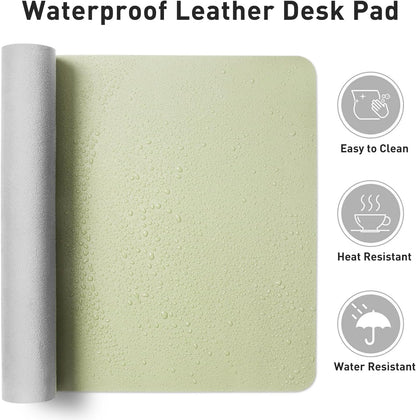 Aothia Leather Desk Pad Protector, Mouse Pad, Office Desk Mat, Non-Slip PU Leather Desk Blotter, Laptop Desk Pad, Waterproof Desk Writing Pad for Office and Home (Black,36" x 17") - Colors A