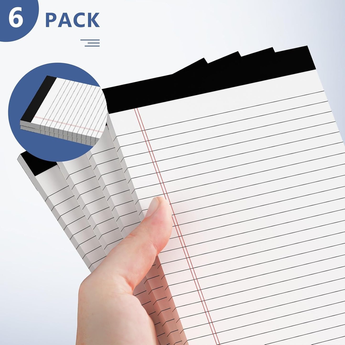 Nichela 5" x 8" Note Pads 12 Pack of Legal Pads 30 Sheets Notepad College Ruled Small Writing Pads Perforated Pages Paper Pads 80GSM Heavyweight Paper Note Pads for Home, Office, or School
