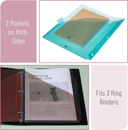 Mr. Pen- Binder Dividers with Pockets and Tabs, 1 Set, 8 Tabs/Set, Colorful, 3 Ring Binder Dividers with Tabs and Pockets on Both Sides
