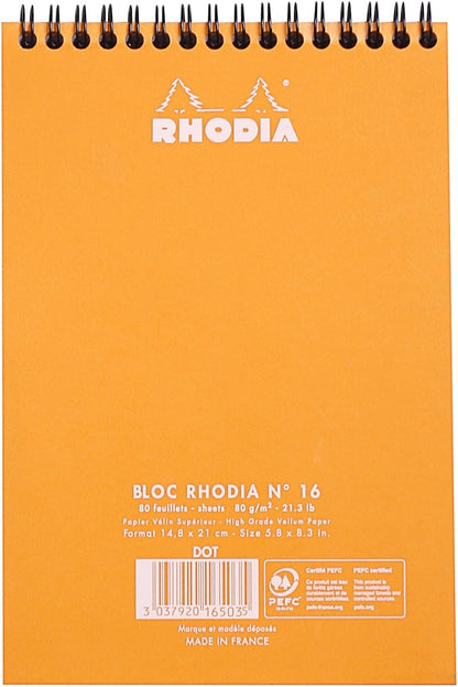 Rhodia Wirebound Pad 8.25x11.75, Lined, Orange