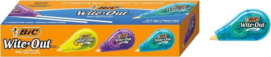 BIC Wite-Out Brand Exact Liner Correction Tape, 19.6 Feet, White, Fast, Clean and Easy to Use Tear-Resistant Tape, 4-Count