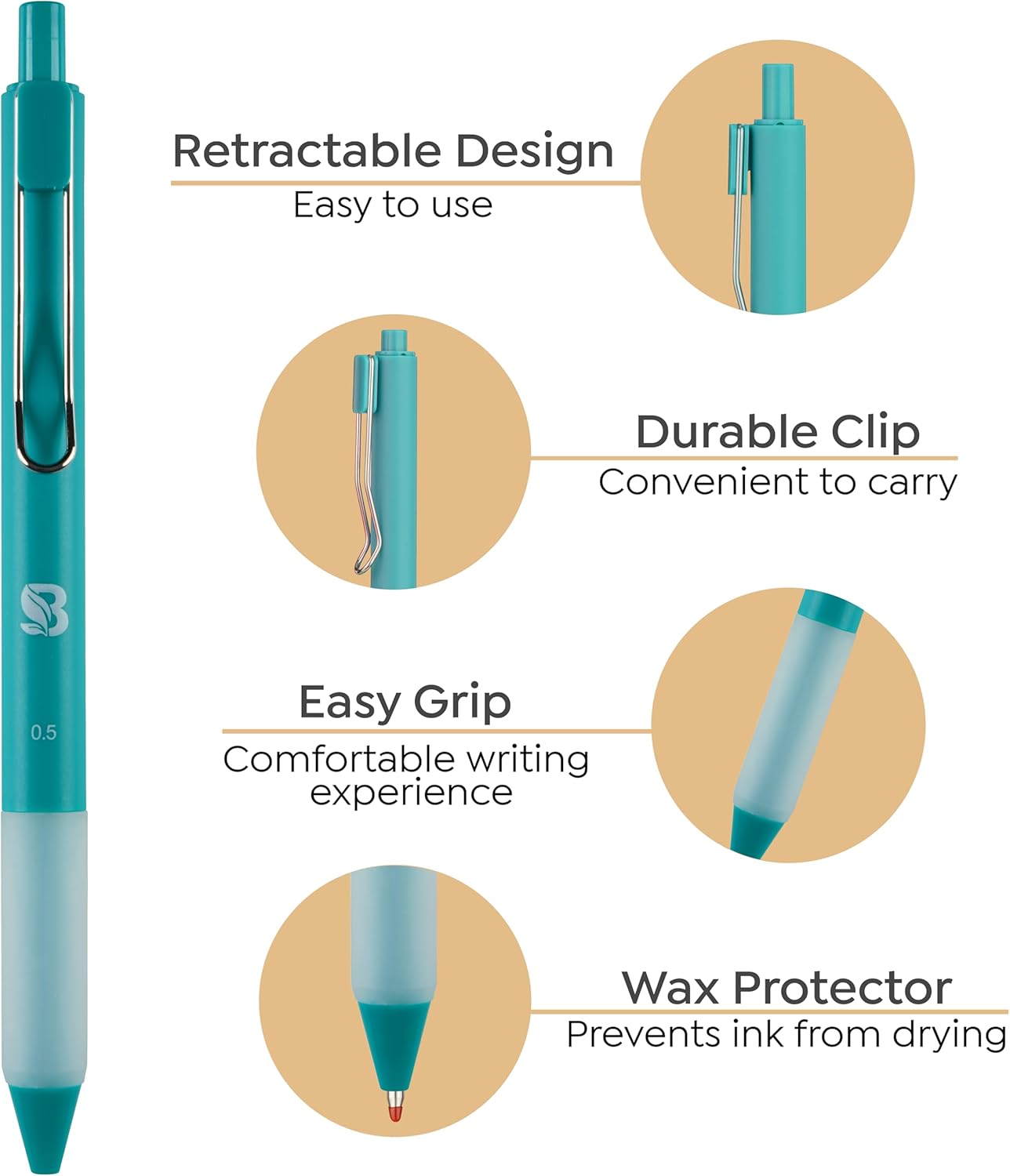 BLIEVE - Aesthetic Highlighters and Gel Pens With Soft Ink and Chisel Tip, Bible Highlighters and Pens No Bleed, Dry Fast Easy to Hold, for Bible Journaling Planner School Supplies (MORANDI)