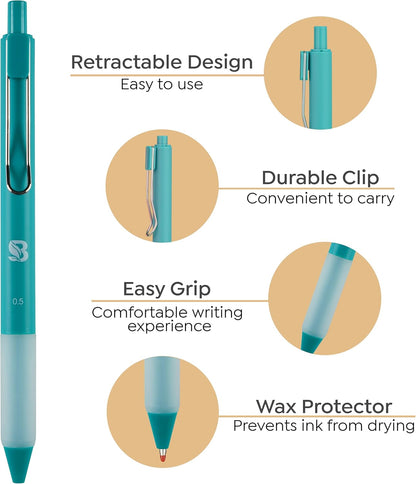 BLIEVE - Aesthetic Highlighters and Gel Pens With Soft Ink and Chisel Tip, Bible Highlighters and Pens No Bleed, Dry Fast Easy to Hold, for Bible Journaling Planner School Supplies (MORANDI)