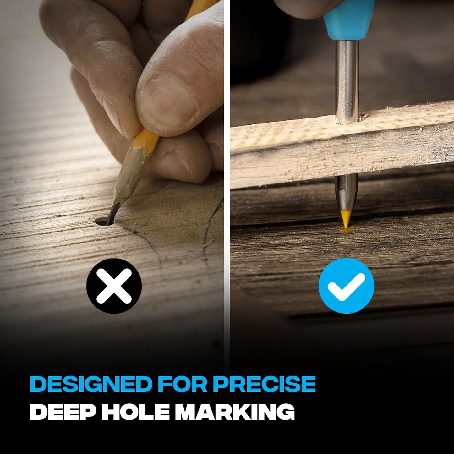 OX Tools 2.88 mm Tuff Carbon Marking Carpenter Pencil Lead Refills – 10 Pack Break Resistant Graphite Replacements for Construction, Woodworking & Deep‑Hole Mechanical Pencils