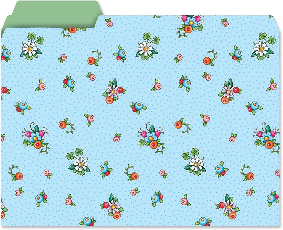 Current Floral Fun File Folders Value Pack - Bulk Set of 24, 6 Pretty Decorative Designs, 1/3 Cut Tabs, Heavy-Duty Paper Stock, Office Supplies for Home & Work, 9-½” x 11-¾” Letter Size