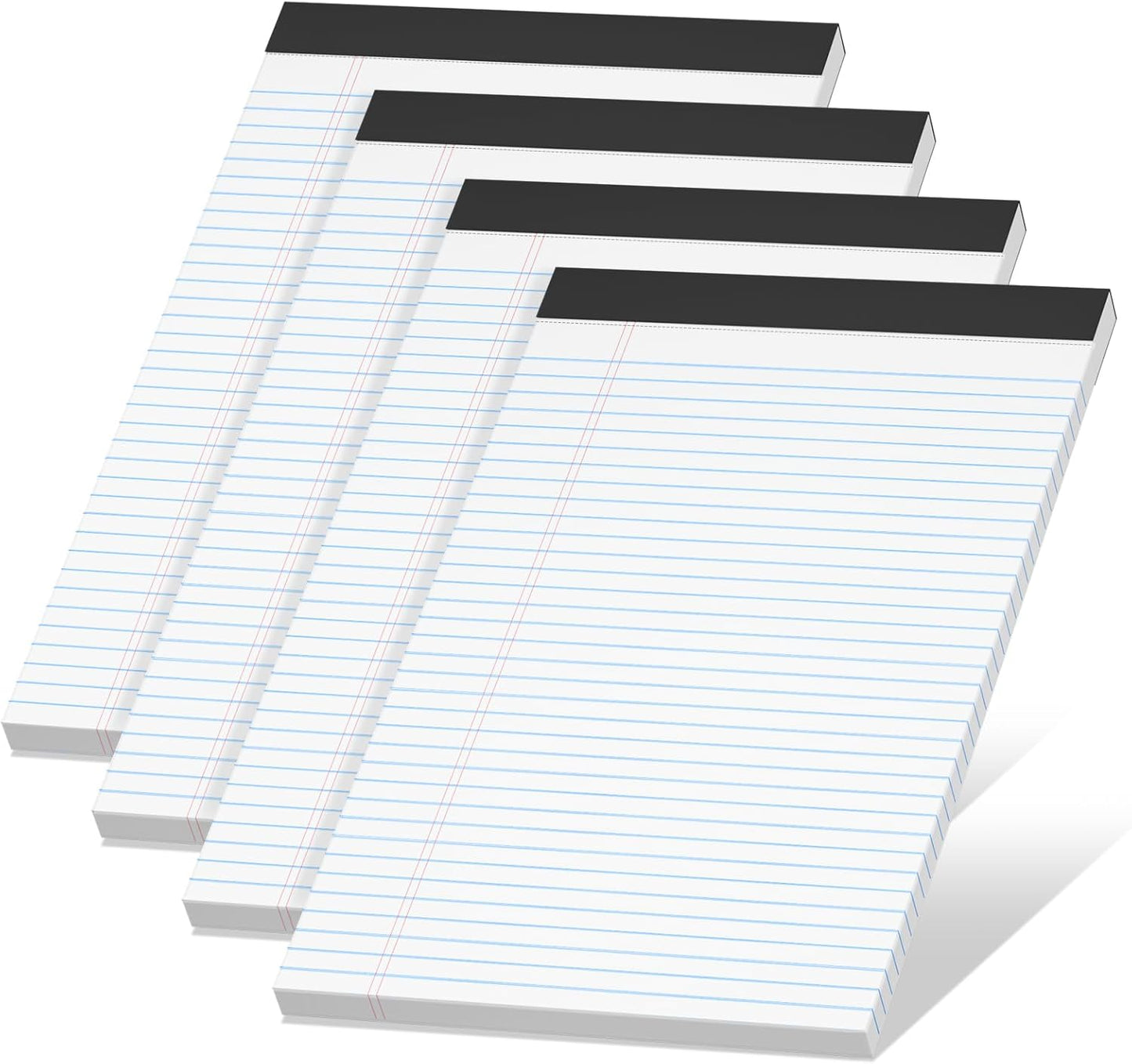 6 Pack Legal Pads 8.5 x 11 College Ruled Notepads, White Note Pads 8.5'' x 11'' Writing Pads Narrow Ruled Lined Paper Pads, 30 Sheets Per Note Pad, Legal Notepads for Work Study Daily Note Taking List
