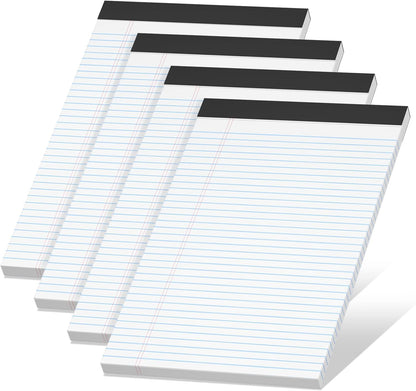 6 Pack Legal Pads 8.5 x 11 College Ruled Notepads, White Note Pads 8.5'' x 11'' Writing Pads Narrow Ruled Lined Paper Pads, 30 Sheets Per Note Pad, Legal Notepads for Work Study Daily Note Taking List
