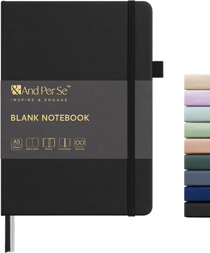 &And Per Se Lined Journal Notebook, 160 Pages, A5 5.7 x 8 inches College Ruled Thick Paper Notebook Journals for Writing, Hardcover Notebooks for Women Men Office School (1 Pack, Green) - Colors B