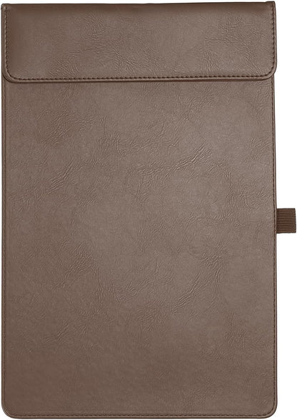 PATIKIL A4 Letter Size PU Leather Clipboard, 9.5"x13.5" Business Magnetic Padfolio with Pen Holder Organizer Office Folder Writing Board Style 2, Black
