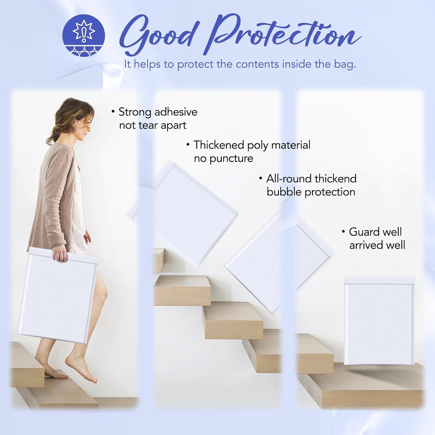 Fuxury Bubble Mailer 6x10" 100 Pack White Bubble Mailers Usable Size 6x9" Self Seal Padded Mailing Envelopes Opaque Bubble Padded Mailer for Small Business Mailing Jewelry Makeup Small Items