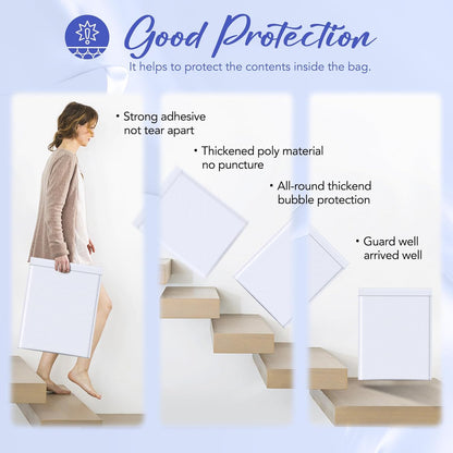 Fuxury Bubble Mailer 6x10" 100 Pack White Bubble Mailers Usable Size 6x9" Self Seal Padded Mailing Envelopes Opaque Bubble Padded Mailer for Small Business Mailing Jewelry Makeup Small Items