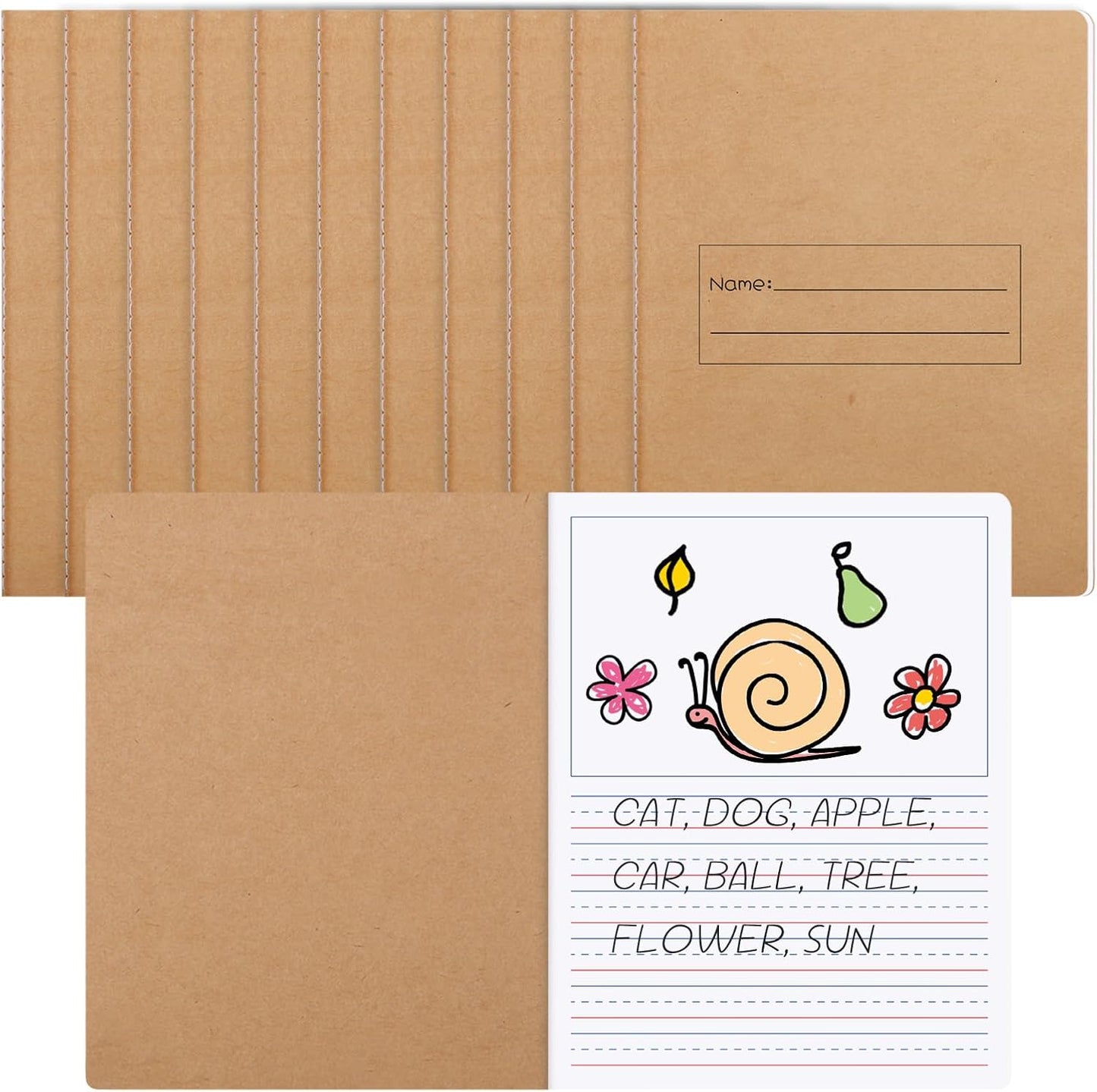 zmybcpack 2 Pack Write Beginner Paper for Kids, 8.5"x11" Story Writing Paper for Kids to Write Story, Primary Composition Notepad(100 Sheets Each, Double-Sided Printing)