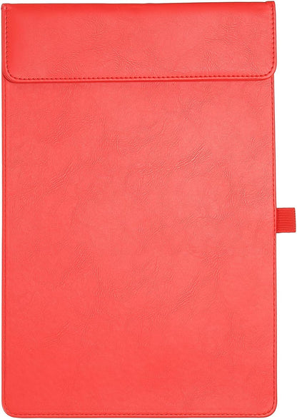 PATIKIL A4 Letter Size PU Leather Clipboard, 9.5"x13.5" Business Magnetic Padfolio with Pen Holder Organizer Office Folder Writing Board Style 2, Black