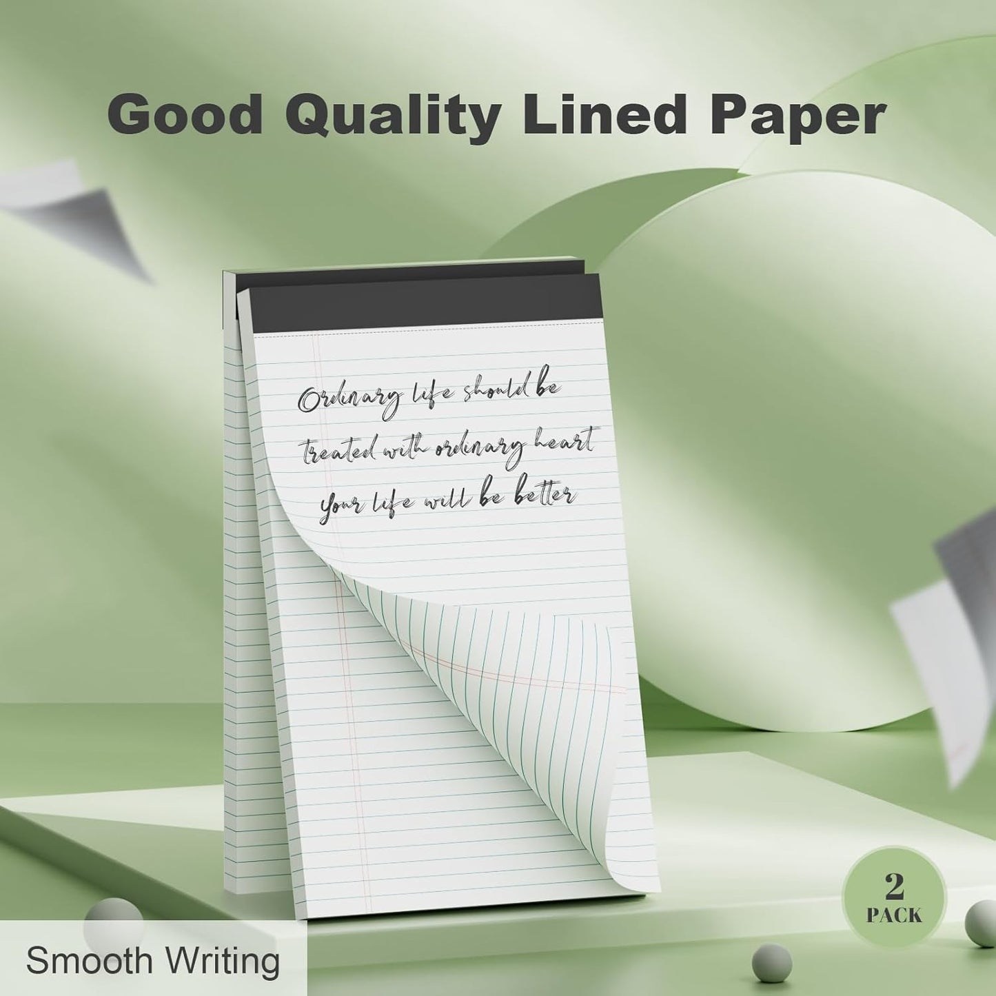 6 Pack Legal Pads 8.5 x 11 College Ruled Notepads, White Note Pads 8.5'' x 11'' Writing Pads Narrow Ruled Lined Paper Pads, 30 Sheets Per Note Pad, Legal Notepads for Work Study Daily Note Taking List