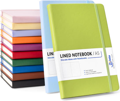 Dynta Blank Journal Notebooks for Women Men, 6 Packs A5 Hardcover Sketchbook, 200 Pages/100 Sheets Unlined Paper, 6 Colors, 5.8" x 8.4" Plain Journals bulk for Writing, Sketching, Drawing