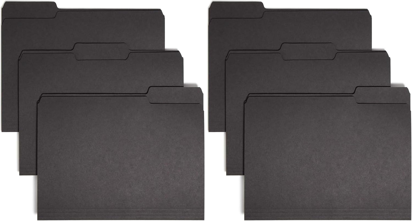 Smead Interior File Folder, 1/3-Cut Tab, Letter Size, Aqua, 100 per Box, Expandable File Folders for Filing Cabinet