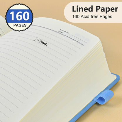 PERCUN Graph Paper Notebook, 160 Pages Grid Journal for women & men, A5 Hardcover Leather Graphing Notebook for School, Work, Travel, Note Taking 5.9”x8.5” (Black)