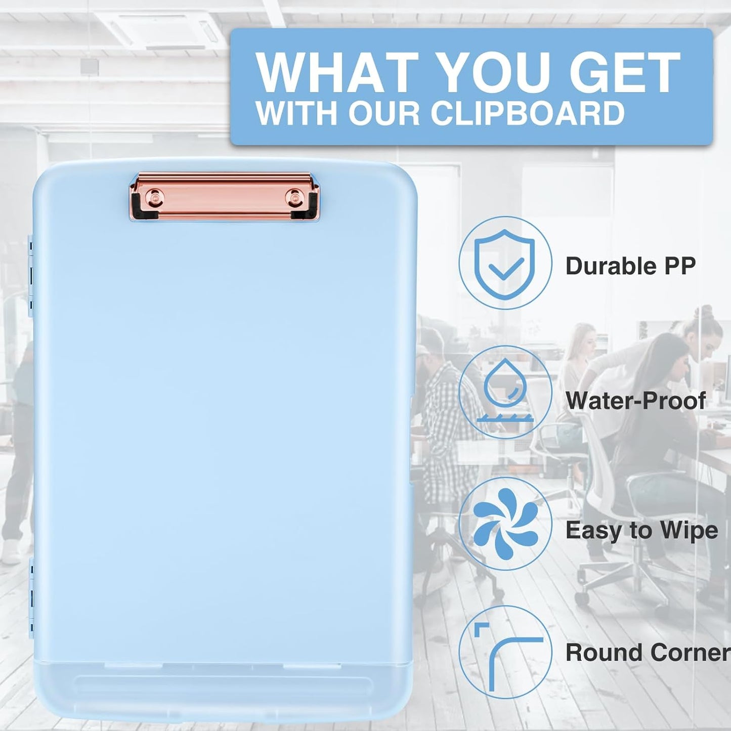 Sooez Clipboards with Storage, High Capacity Clip Boards 8.5x11 with Storage, Heavy Duty Nursing Clipboard Folder, Plastic Clipboard with Pen Holder for Women Teachers Work, School & Office Supplies