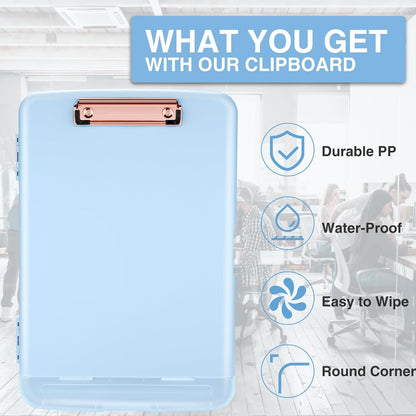 Sooez Clipboards with Storage, High Capacity Clip Boards 8.5x11 with Storage, Heavy Duty Nursing Clipboard Folder, Plastic Clipboard with Pen Holder for Women Teachers Work, School & Office Supplies