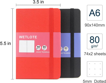 Line Hardcopy Notebook - 5"x8"- Sourced from sustainable and excellent quality paper, minimalist, natural, portable and flexible design, suitable for office, school(red)