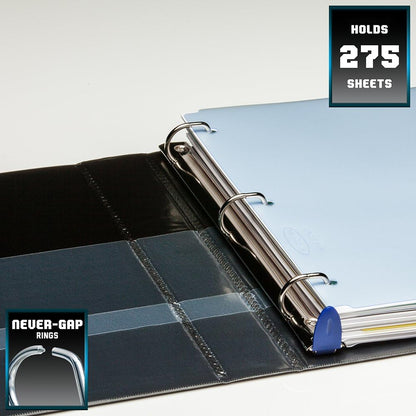 Wilson Jones 3 Ring Binder 4 Inch, Ultra Duty D-Ring View Binder with Extra Durable Hinge, Customizable, Black (W86641)