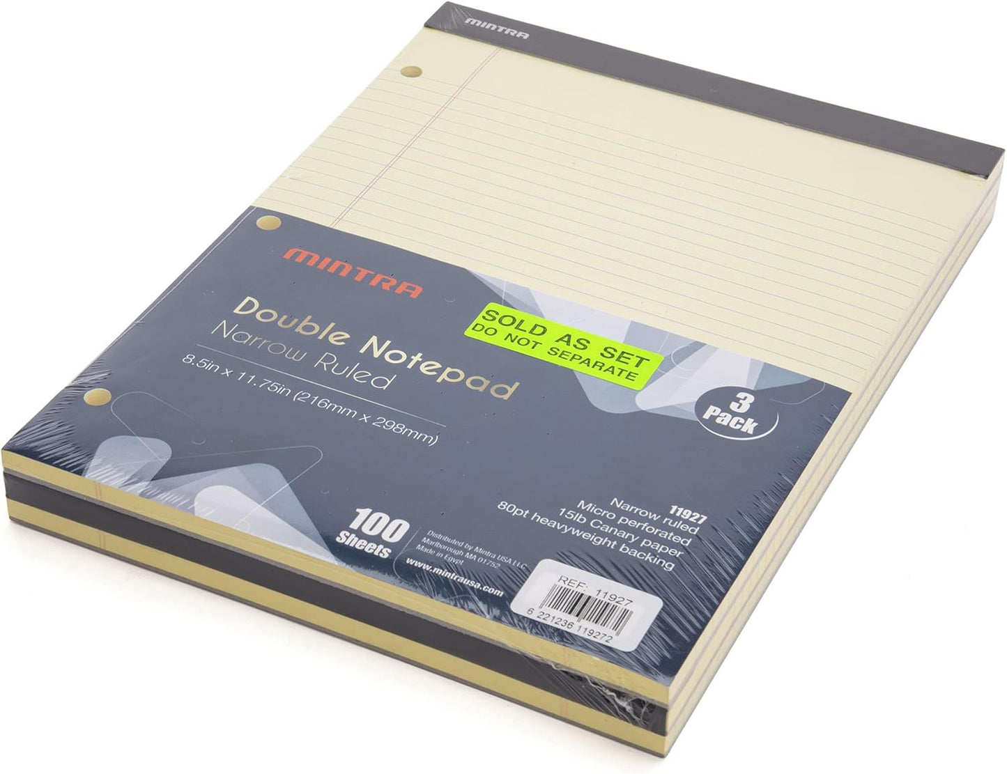 Mintra Office White Legal Pads – Ruled Notepads and Micro-Perforated Sheets, Ideal for Writing, Note-Taking & Creativity, Office, or Professional Use, Basic Pad 6 pack, 8.5"x11" (Narrow Ruled)