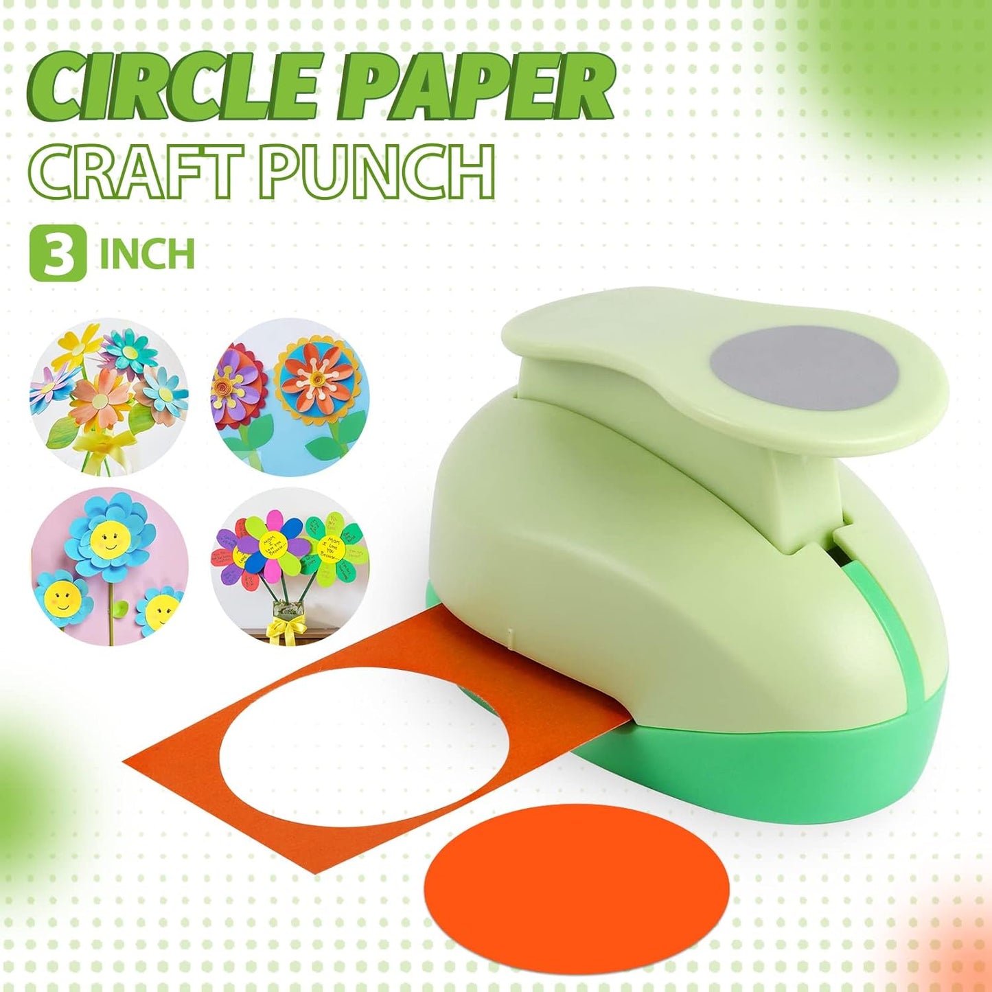 UCEC 2 Inch Circle Punch, Paper Punch, 2 Inch Hole Punch, Circle Hole Punch Cutters for Paper Crafts DIY Handmade Crafting Scrapbook Tools Cards Arts Fun Projects