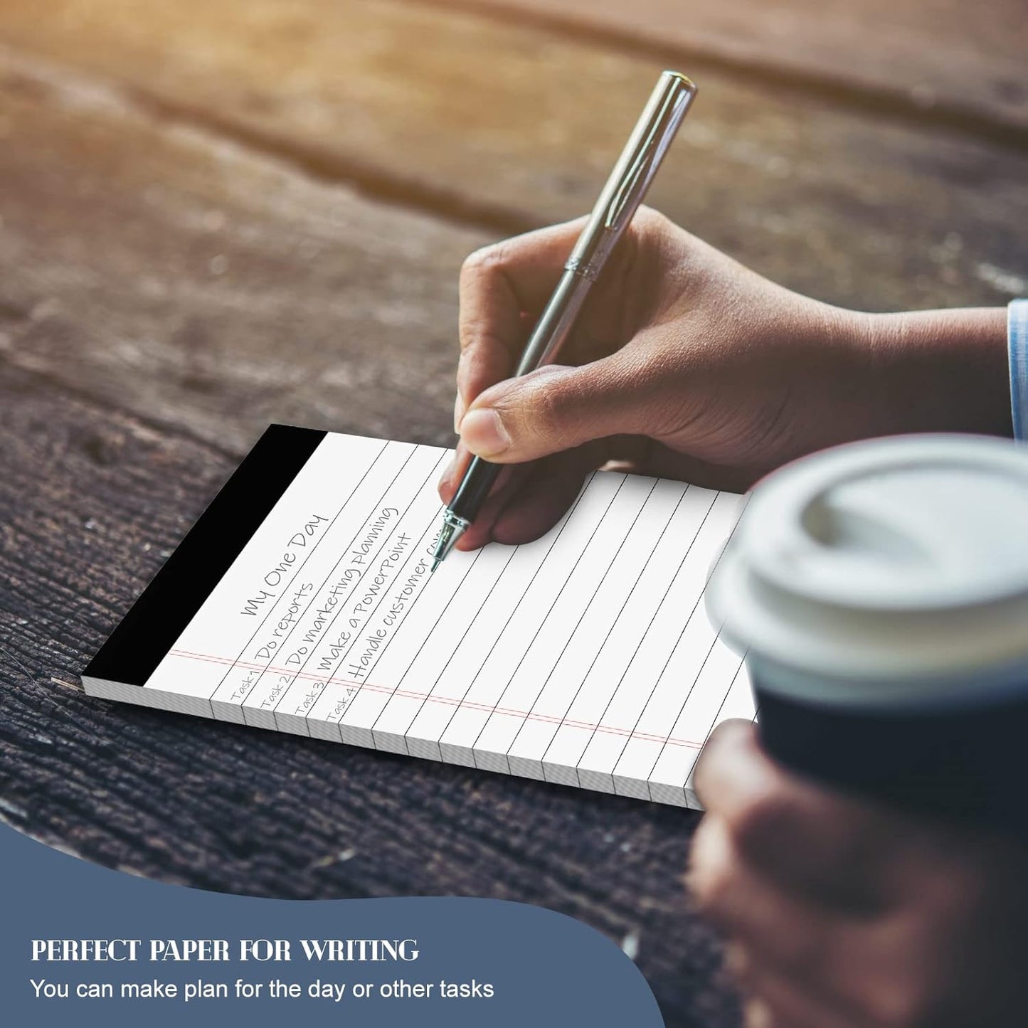 5 Pcs Note Pads 5 x 8 Inch Small Legal Pads 5 x 8 Colored Notepad 5 x 8 Micro Perforated Writing Pads Lined Paper College Ruled 30 Sheets Notebook for Study, To-Do Lists, School & Office Supplies