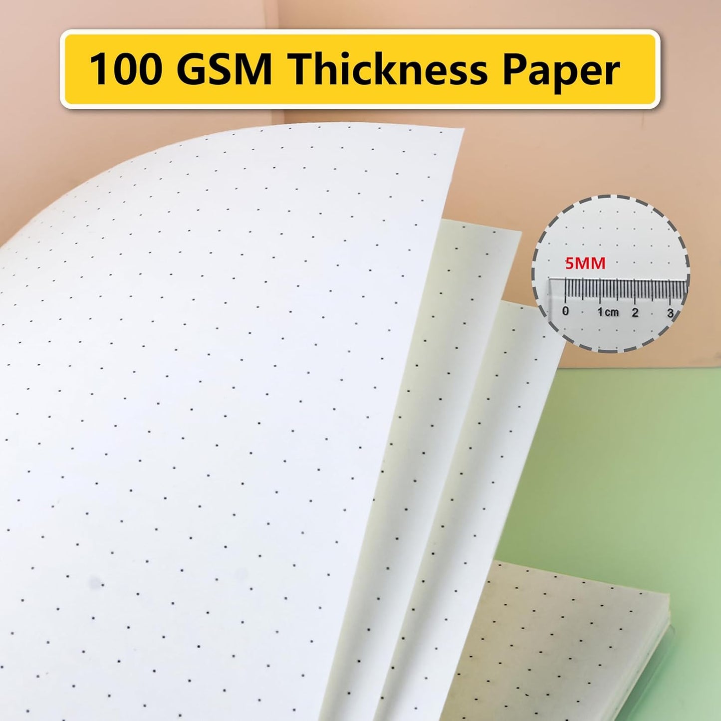 Smilo 3 Pack Spiral Notebook,A5 Graph Paper Notebook,5.7" x 8.3",80 Sheets (160 Pages),100 GSM Thick Paper,Transparent Hardcover,Journals for School,Office, Writing,Math,Engineering,Note Taking