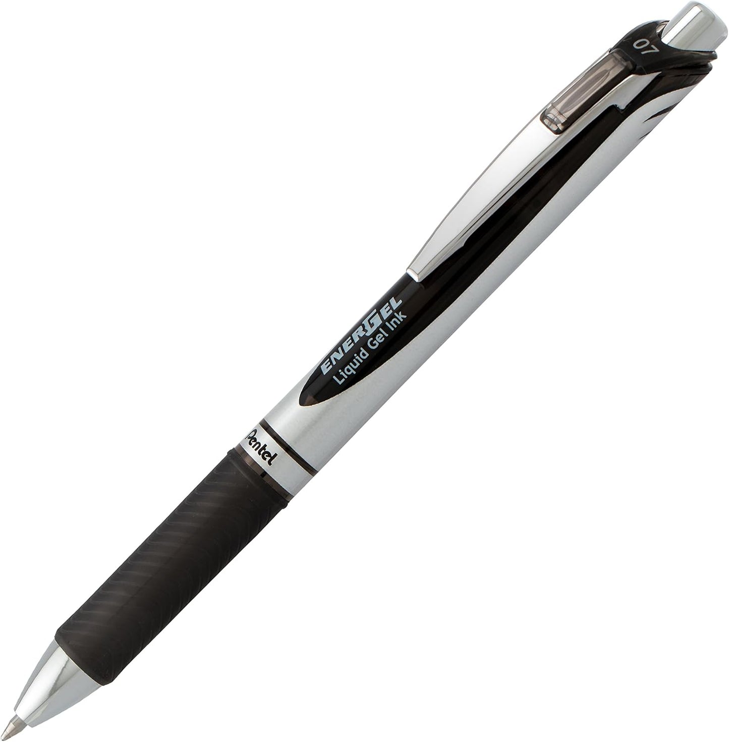Pentel EnerGel RTX Retractable Liquid Gel Pen, Medium Line, Metal Tip, Pink/Violet Ink, 2-Pack (BL77BP2PV)