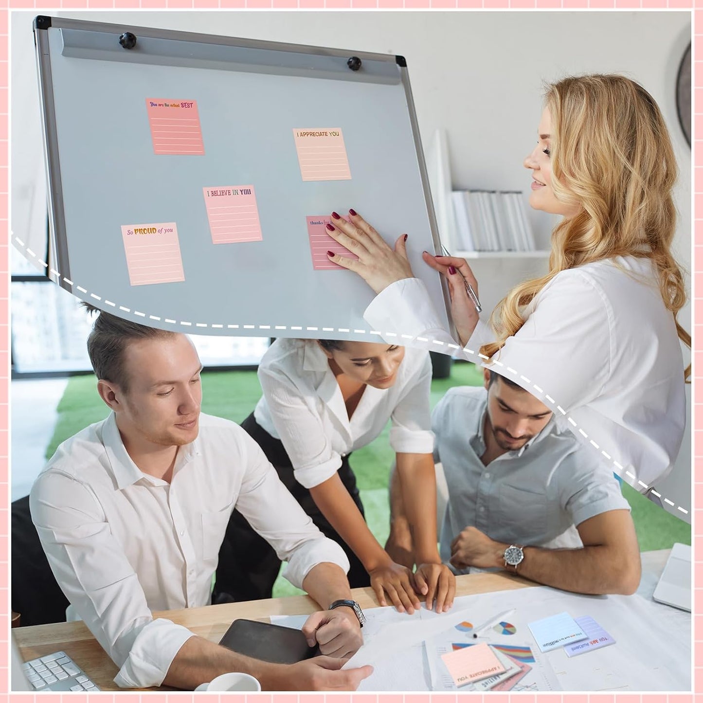 Yinder 48 Pcs Inspirational Sticky Notes Cute Motivational Sticky Notes Pad End of Year Employee Appreciation Gifts Bulk for Teacher Nurse Coworkers Office Supplies 3 x 3'' (Thank You,Dark Color)