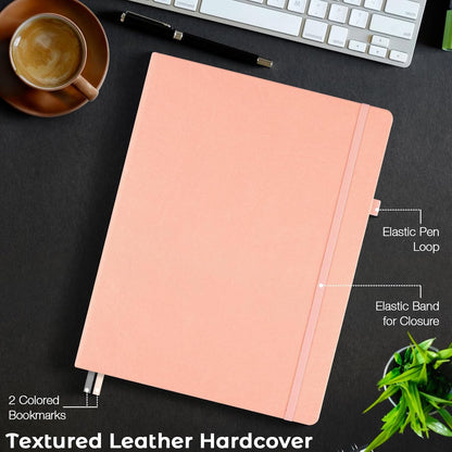 Graph Paper Notebook, Hardcover Notebook 8.5 x 11, Grid Notebook Journal for Women, Men, Large Leather Journals for Writing, Thick Paper, A4 Notebooks for Work, School Supplies, Engineering Brown