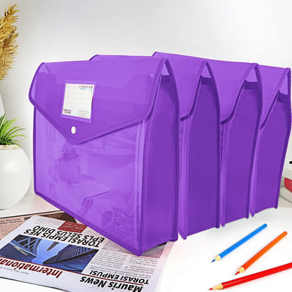 YoeeJob Plastic File Folders Legal Size Expandable Document Folder with Snap Button Closure, A4 Expanding File Wallet Envelopes Pouch with Label Pocket, 2 Packs, Black