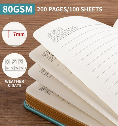 Lined Journal Notebook, A5 200 Pages Leather Journals For Writing Women & Men Travel,business,work & School,college Ruled Notebooks Hardcover Journaling Notebooks Daily Diary, 5.7'' X 8.3''-Purple