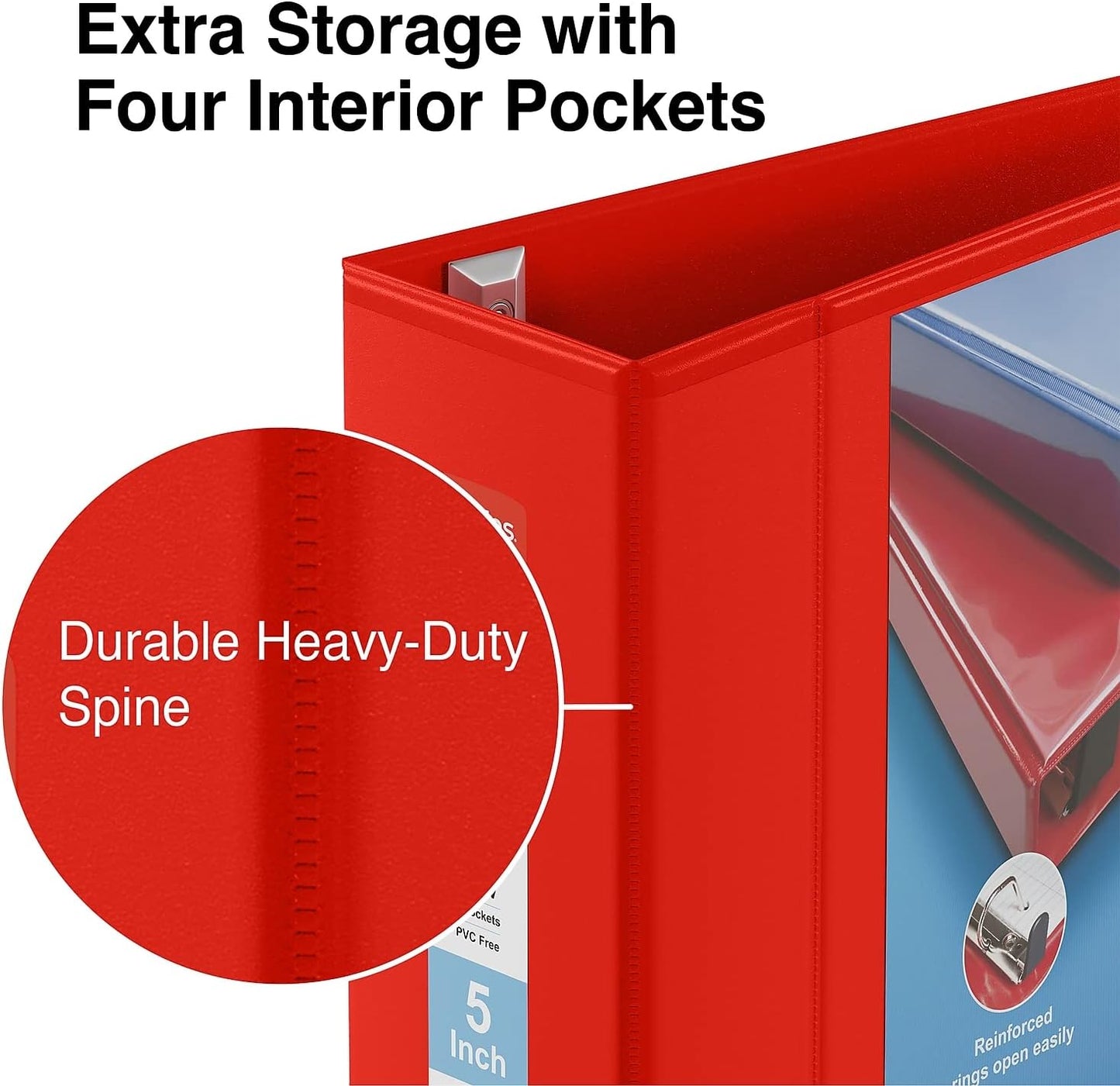 Staples Heavy-Duty 2-Inch D-Ring View Binder, Reinforced Spine, Holds Up to 450 Sheets, Gray, for Office & School