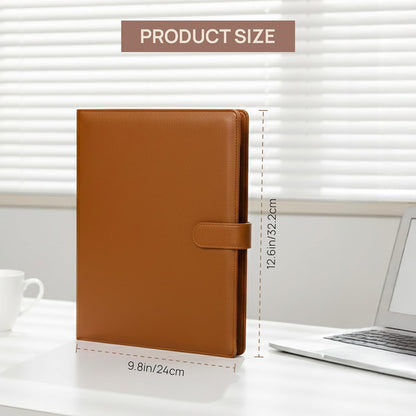 Professional Padfolio with Notepad Included | Faux Leather Portfolio Folder with Clipboard, Resume Folder, Legal Pad Holder, Business Card Holder | A4 Letter Size | Black