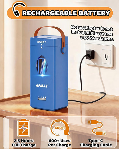 AFMAT Electric Pencil Sharpener, Rechargeable & Cordless, Fully Automatic Pencil Sharpener for Classroom, Auto in & Out, 5 Sharpness Modes, Heavy Duty Sharpeners for 6-12mm No.2/Jumbo Pencils PSC7