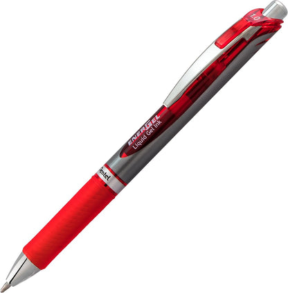 Pentel EnerGel RTX Retractable Liquid Gel Pen, (1.0mm), Bold Line, Metal Tip, Black Ink, Pack of 3 (BL80BP3A)