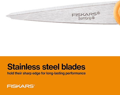 Fiskars All Purpose Scissors, High Performance Cutting, Stainless Steel Blades, Ergonomic and Comfort Handles, Perfect for Arts and Crafts and the Office, Scissors for Office
