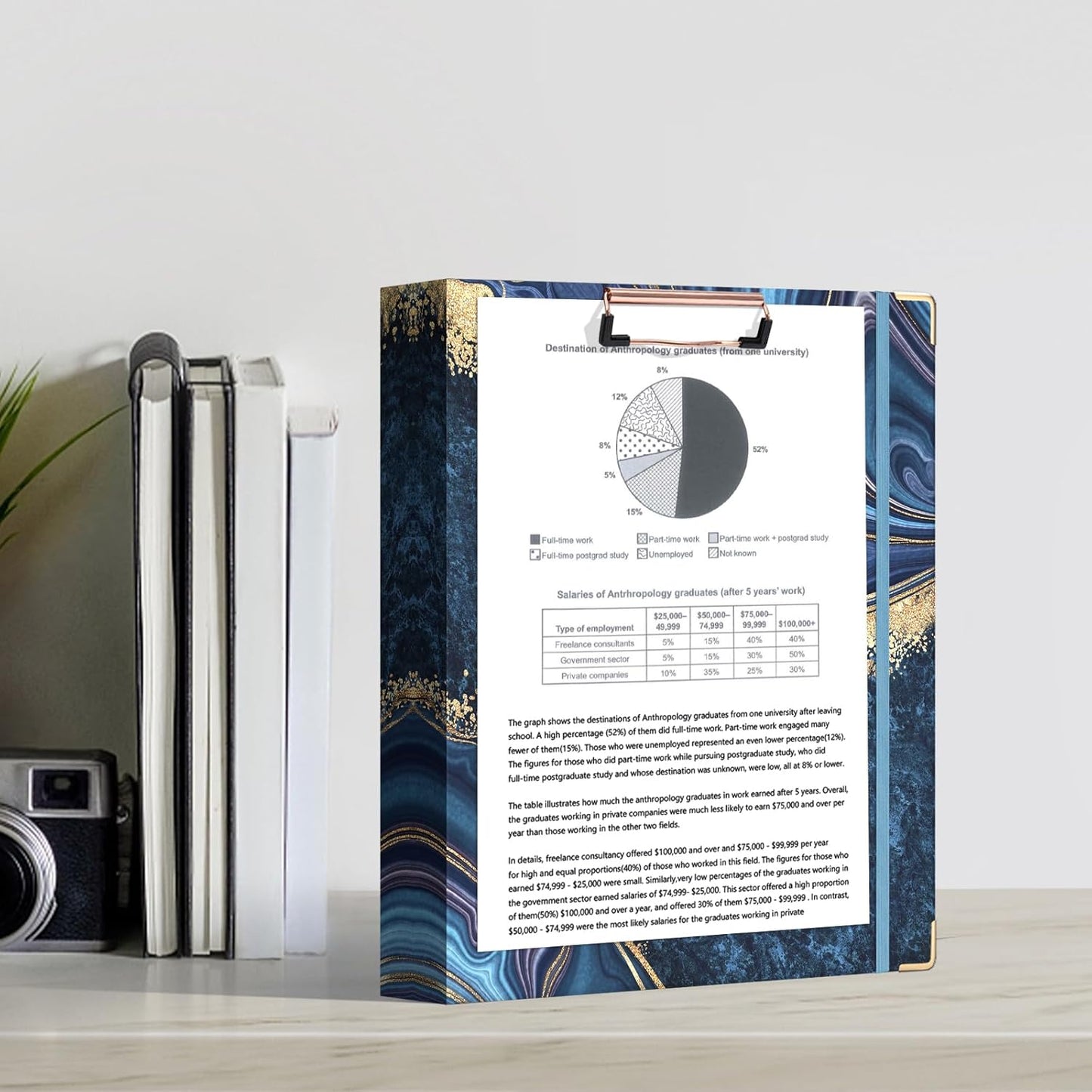 Ospelelf Binder 3 Ring 1 Inch, Floral Round Ring Clipboard Binder for Letter Size with 5 Tab Dividers, File Folder Labels, for School and Office Supplies
