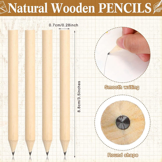 Fuutreo 200 Pcs Golf Pencils Bulk 2 HB 3.5 Inch Mini Half Pencils Pre Sharpened Natural Wooden Pencil for Office Employee Volunteer Teacher Students Graduation Party Favors