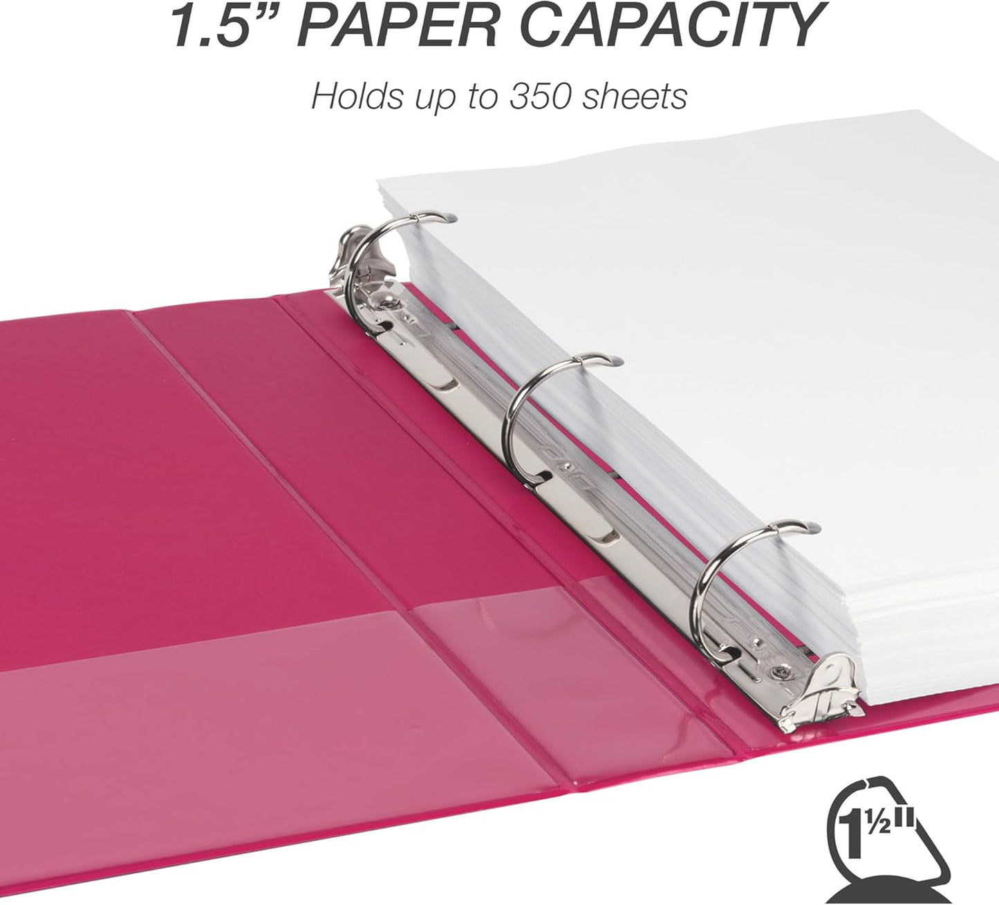 Samsill Durable 4 inch 3 Ring Binder, D Ring Binder, 100% Recycled Chipboard, Black, 2 Pack