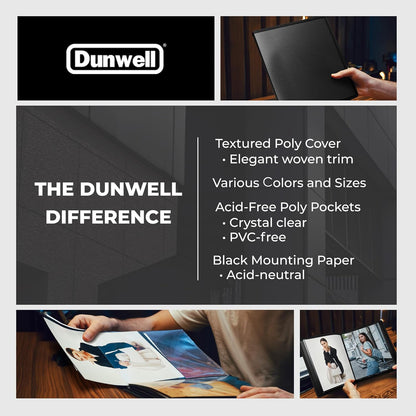 Dunwell Art Portfolio 8.5x11 Folder (Silver), Mounting Paper, Portfolio Binder for Artwork and 8.5 x 11 Documents Art Folder, 24 Pockets Display 48 Pages, Acid-Free Poly Presentation Book