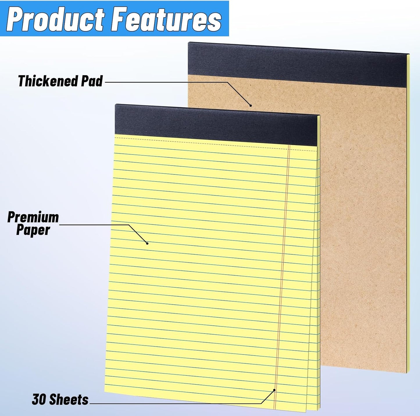 Note Pads 4x6, 36 Pack Small NotePads, Server Pads, Scratch Pads 4x6, Memo Pads White Paper, 50 Sheets per Blank Note Pads 4 x 6, Mini Writing Pads Pocket Notepads for Office School Home Supplies