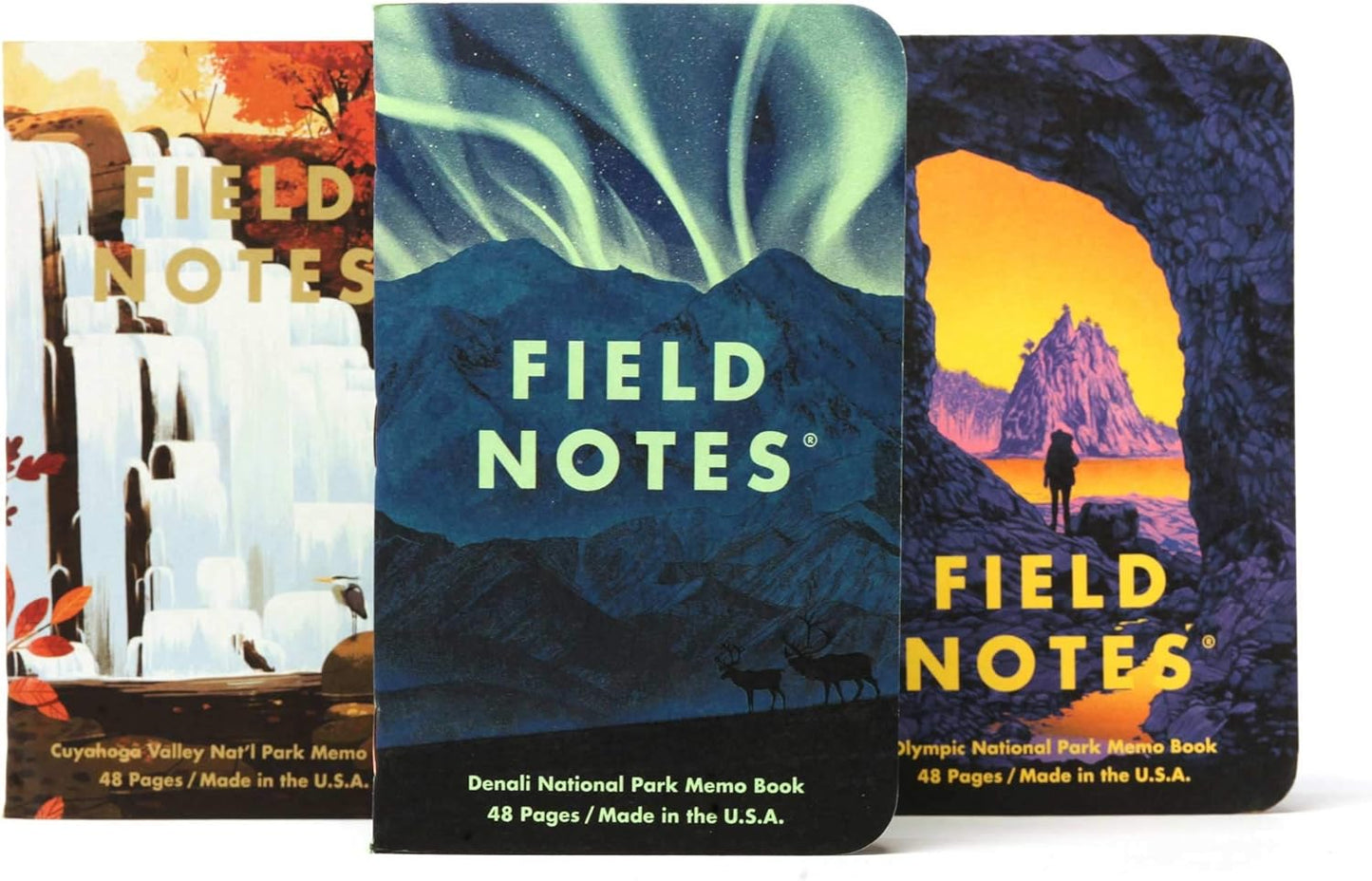 Field Notes: Original Kraft 3-Pack - Mixed Paper (1 Graph/Grid, 1 Ruled/Lined, 1 Plain/Blank) Memo Books - 48 Page Pocket Notebooks - 3.5" x 5.5"
