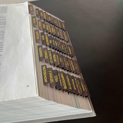 Thinkor Reposition Laminated Bible Tabs, Large Print Stickers, Easy to Read & Apply Bible Tabs for Women & Man (Earthy Brown)
